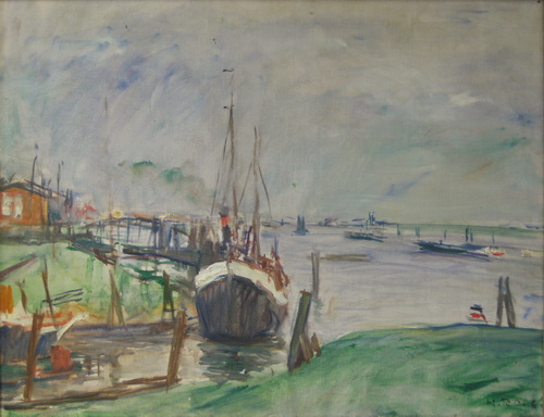 Elbe bei Harburg, um 1928 (Pirmasens)